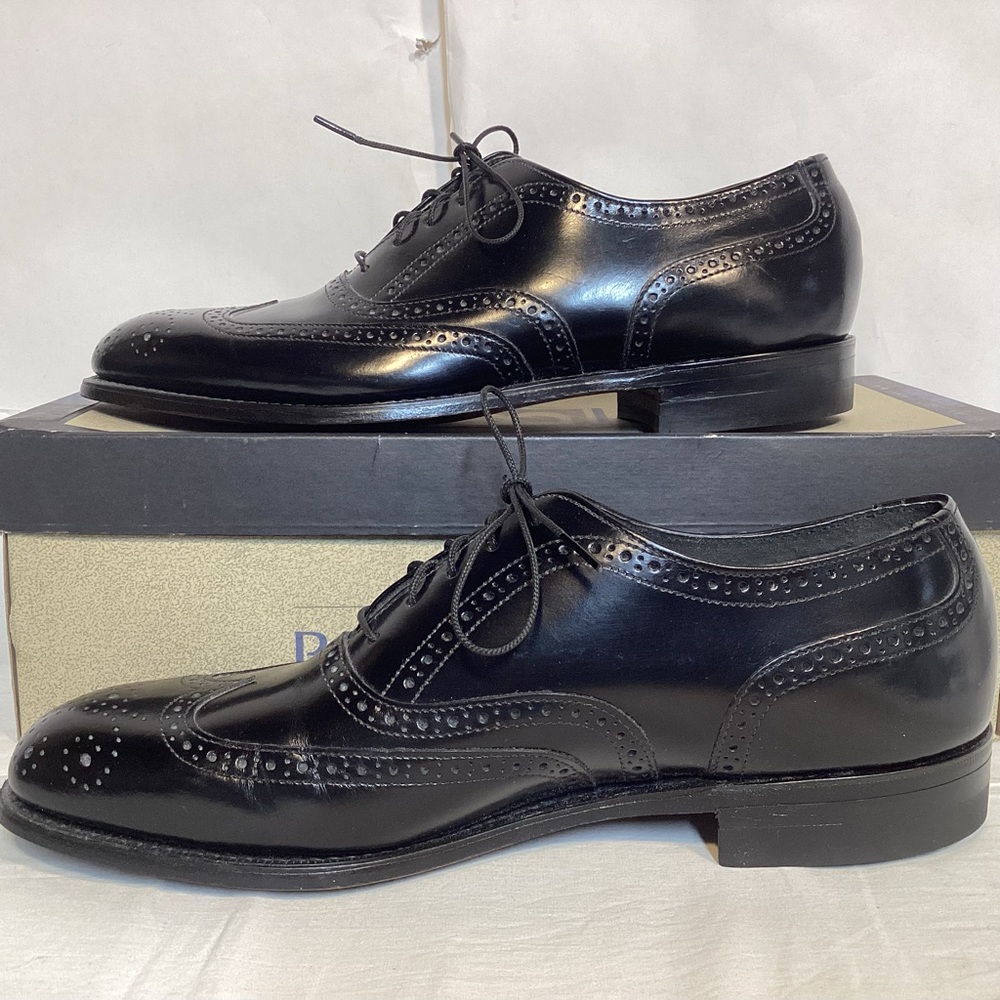 Vintage Bostonian Black Leather Wingtip Men’s Size 8.5 Made In USA - Picture 4 of 12